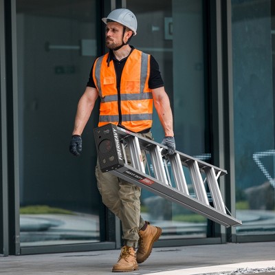 HANPURE Fiberglass Step Ladder 4-Step 250lbs Gray