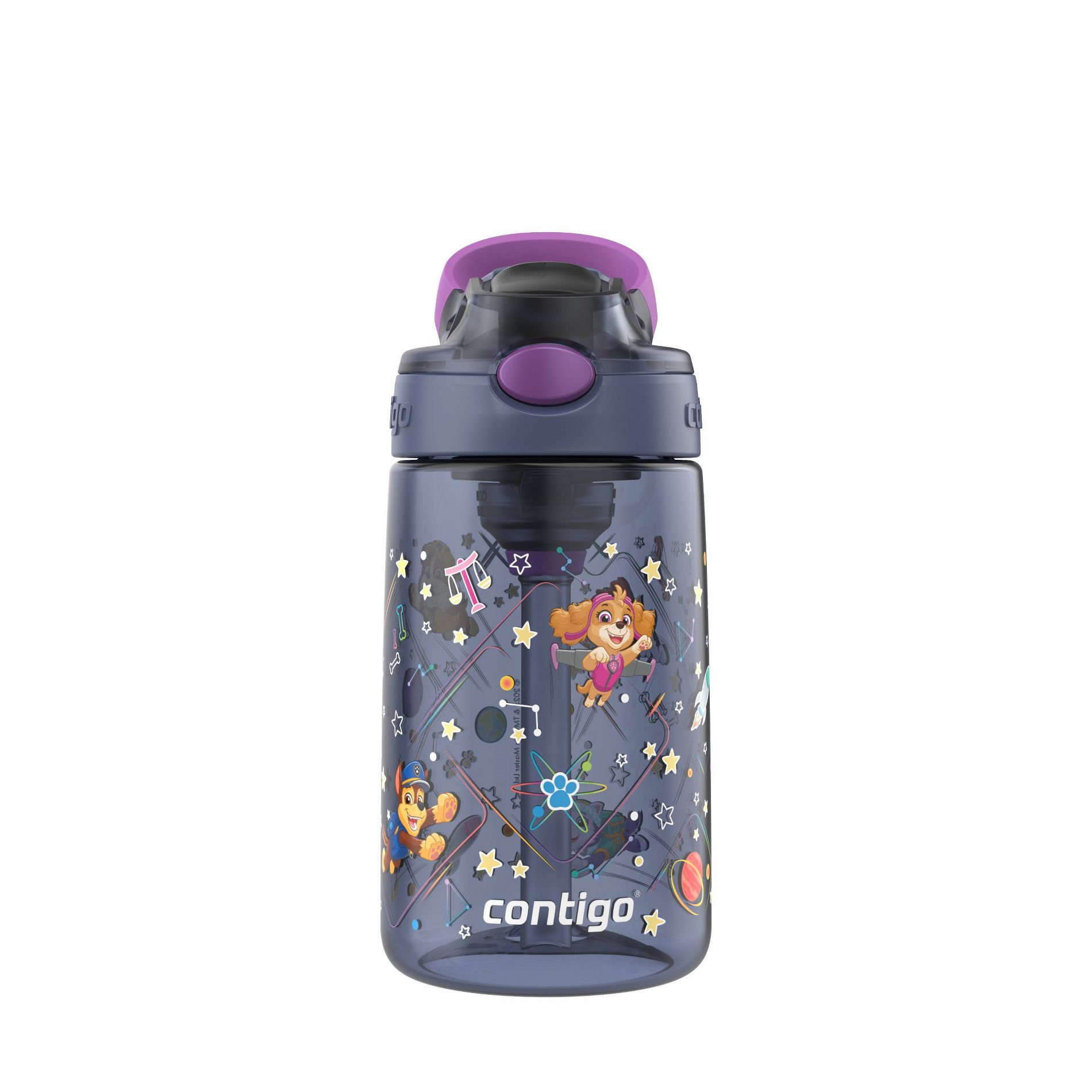 Contigo 14oz Plastic Paw Patrol Kids' Space Zodiac Aubrey Cleanable Autospout Water Bottle