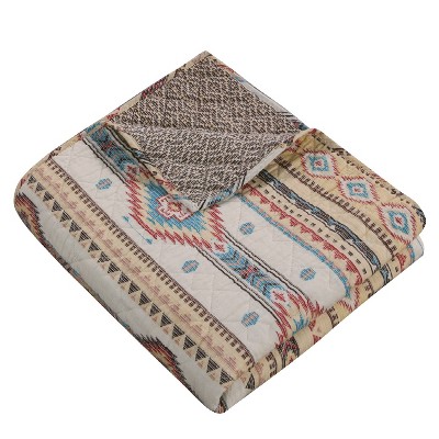 Phoenix Tan Southwestern Geometric Quilted Throw Blanket