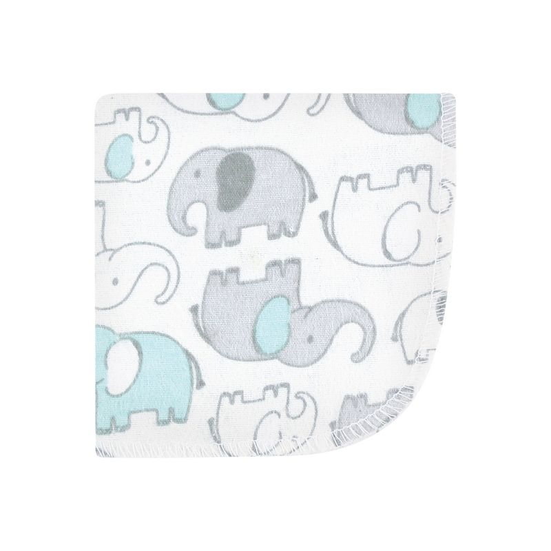 Hudson Baby Flannel Washcloths, Neutral New Elephant 10Pk, One Size, 3 of 8