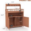 Zevemomo Outdoor Potting Bench Table,Solid Fir Wood Horticultural Planting Workstation with Large Storage Cabinet and Top Shelf for Patio,Backyard - 3 of 4