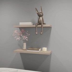 Vynxaria Floating Shelf, Minimalist Design, Taupe Finish, 31.5" Wide - 1 of 4