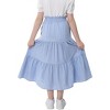 Maxi Skorts Skirt for Girls Button Front Ruffle High Waisted Long Skirts with Belt and Pocket 3-12 Years - 4 of 4
