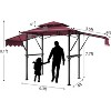 Grill Gazebo Canopy,Outdoor BBQ Grill Patio Canopy Tent with Led Light/Extra Shadows*2/Bottle Opener/Hanging Hooks - 3 of 4