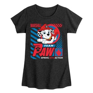 Girls' - Paw Patrol - Team Paw Marshall Fitted Short Sleeve Graphic T-Shirt - 1 of 4