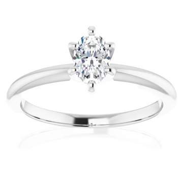 Pompeii3 1/3Ct Oval Lab Created Diamond Solitaire Engagement Ring 14k White Gold