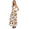 Women Strapless Floral Print Bohemian Boho Maxi Dress Casual Off Shoulder Beach Party Dress with Pockets - 4 of 4