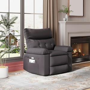 Oversized Wide Recliner Chair - PU Leather Manual Recliner for Adults, 1.5X Sponge Filling and Easy Recline Mechanism, Comfort Lazy Chair - 1 of 4