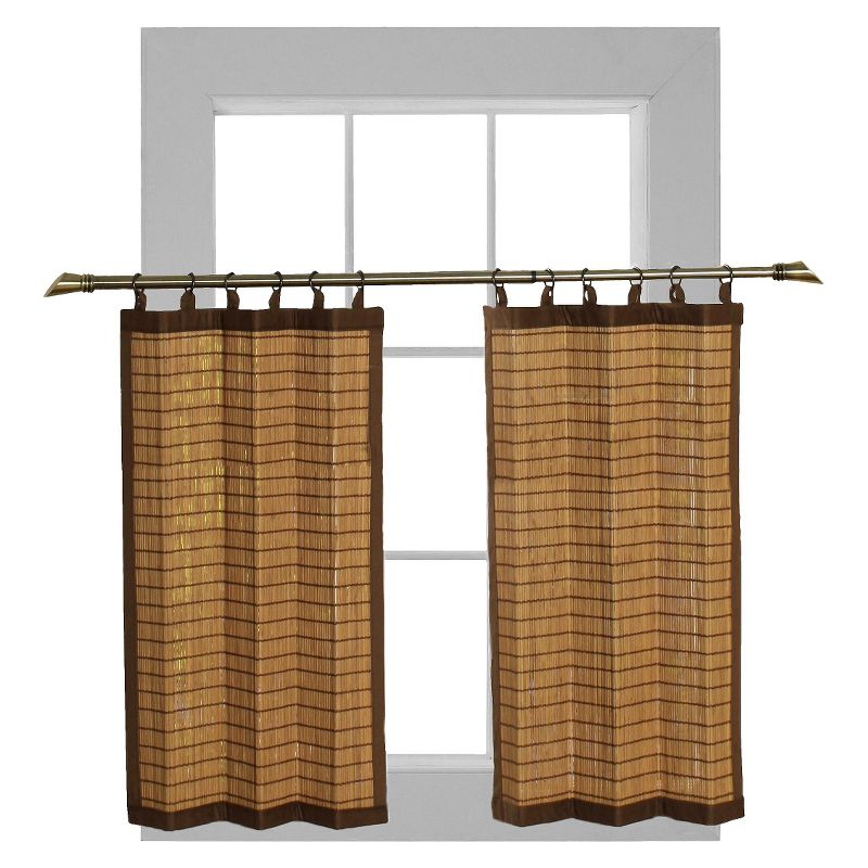 2pk 24"x36" Light Filtering Rayon From Bamboo Window Curtain Tiers - Versailles, 1 of 7