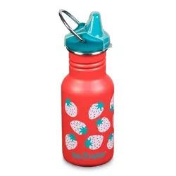 Klean Kanteen 12oz Kids' Classic Narrow Stainless Steel Water Bottle with Sippy Cap - Coral Strawberries