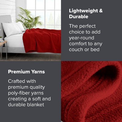 Full/Queen Red Fleece Reversible Blanket