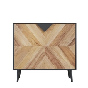 Wood Finish Storage Cabinet, Freestanding Accent Buffet with Doors for Dining Room and Entryway - 1 of 4