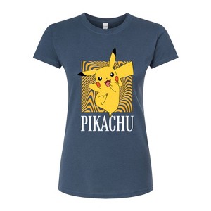 Women's - Pokémon - Pikachu Abstract Background Fitted Graphic T-Shirt - 1 of 3
