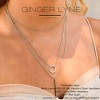 Layered Box Bead and Bar Pendant Chain Necklace for Women by Ginger Lyne Silver Tone Stainless Steel - 2 of 4