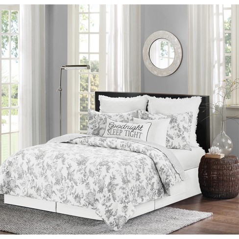 C&f Home Miriam Slate Reversible Floral Full/queen Quilt Set : Target