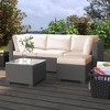 Whizmax 5-Piece Patio Rattan Wicker Sofa Set, PE Rattan Conversation Sectional with Back Cushion, Glass Tabletop, Ottoman - Ideal for Courtyard - 4 of 4