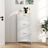 RISOKEYS Narrow Shoe Storage Cabinet for Entryway with 3 Flip Drawers, Slim Shoe Rack Organizer with Louvered Doors for 6 Pairs of Shoes, White - 2 of 4