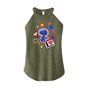 Women's - Peanuts - Space Snoopy Flair Graphic High Neck Tank - 1 of 3