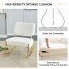 Modern Accent Rocking Chair, Cushioned Seat And Backrest Lounge Chair With Metal Base, Armless Upholstered Rocking Chair - 4 of 4