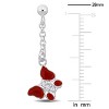 EVERLY JEWELRY | Sterling Silver Cubic Zirconia Red Enamel Butterfly Drop Earrings - 2 of 4