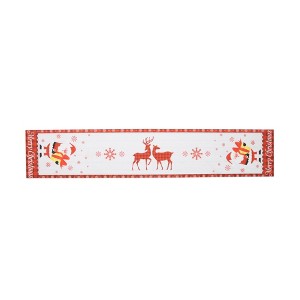 Unique Bargains Christmas Table Runner Polyester Multicolor 71x14 Inch 1 Pcs - 1 of 4