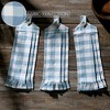 Annie Buffalo Check Blue Button Loop Tea Towel Set of 3 VHC Brands - 3 of 4
