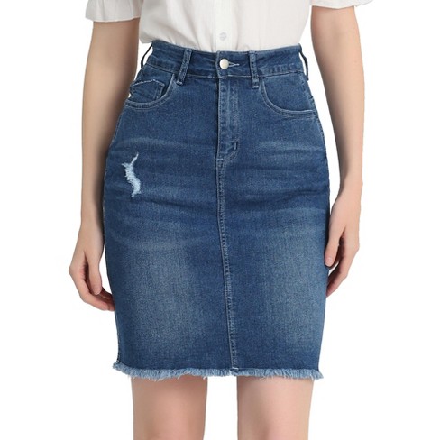 Jean skirt clearance distressed