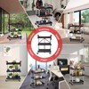 Utility Cart, 3 Tier Folding Service Cart with 4 Swivel Wheels - Collapsible Rolling Cart for Home/Kitchen/Garage/Restaurant (Black & Red) - 4 of 4