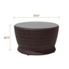 Covers & All Cabo 34 in Round Coffee Table, Jacobean Flat Wicker w / Glass Top - 3 of 4