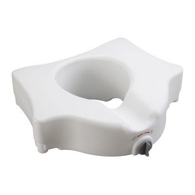 Drive Medical Universal Standard/Elongated Raised Locking Home Plastic Armless Toilet Seat for the Elderly and Recovering Surgery Patients, White