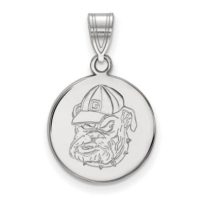 Black Bow Jewelry 10k White Gold Georgia Bulldogs NCAA Medium Pendant