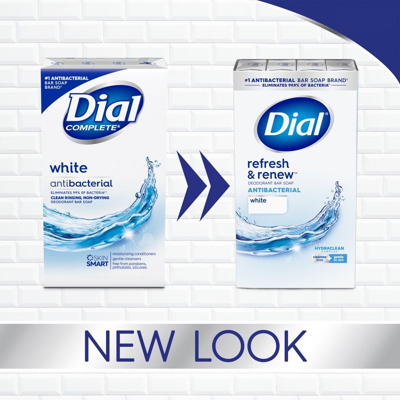 Dial Antibacterial Deodorant White Bar Soap - 3pk, 3 of 11