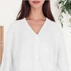 Anna-Kaci Women's Long Lantern Sleeve Cardigan Button Down Open Front Knit Sweater Cardigan - 4 of 4