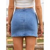 INSPIRE CHIC Women's Summer Causal Denim Wrap Front Bow Stretchy Bodycon Mini Jean Skirts - 3 of 4