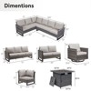 Buenhomino Outdoor Sectional Patio Furniture Set with Fire Pit Table,6 Pieces Wicker Conversation Sets L Shaped Couch with Swivel Chairs - 4 of 4