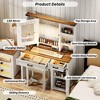 Sevobal Vanity Tables Farmhouse Makeup Vanity, Vanity Desk with Glass Tabletop & 3 in 1 Charging Station 40'' Vanity Set, White, 15.75''*56''*39 - 4 of 4