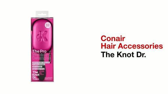 The Knot Dr. for Conair The Pro Detangling Hair Brushes with Case - Pink, 5 of 6, play video