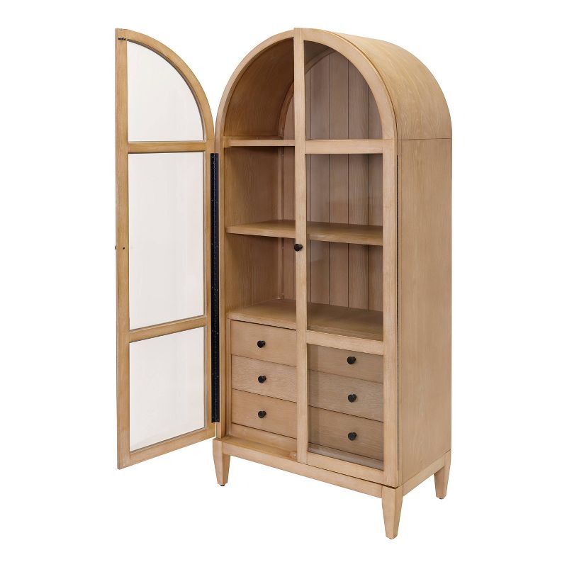 78&#34; Modern Wood Arched Bookcase Laurel Collection Light Brown - Martin Furniture, 4 of 15