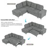 88.2" Convertible L-Shaped Sectional Sofa Bed with Ample Storage, Drop-down Table, Dual Cup Holders & USB Charging - 2 of 4