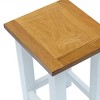 vidaXL End Table White and Brown Solid oak wood Small Durable - 4 of 4