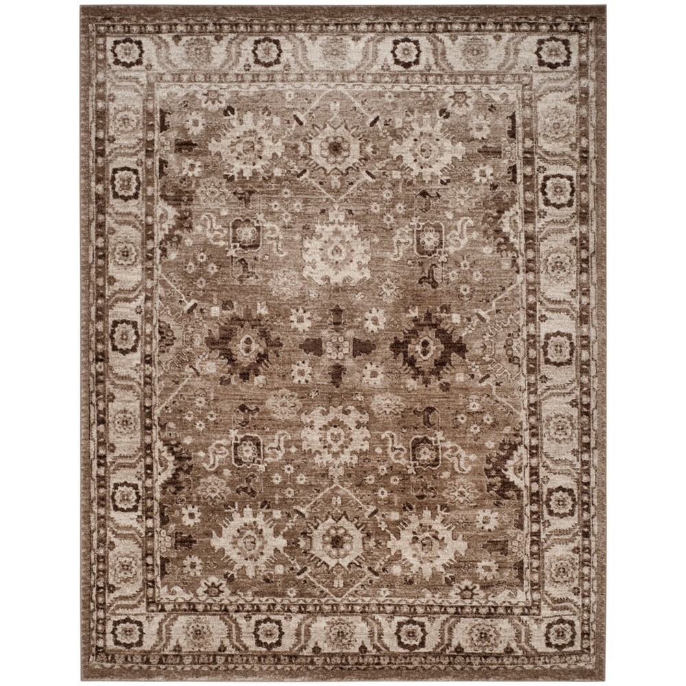  Loomed Floral Area Rug Taupe