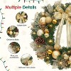 Christmas Wreath for Front Door, Artificial Christmas Wreath with Gold Balls and Bow for Walls, Windows, Doors, Indoor Christmas Decoration - 3 of 4