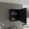 GlasFlength Kitchen Storage 1 Door Kitchen Wall Cabinet Internal Shelves Cabinet Storage Cupboard for Kitchen, Black, 13.1"*19.7"*23.6" - 2 of 4