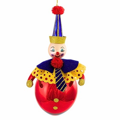 De Carlini Italian Ornaments 8.0 Inch Goodwin Gigglesworth Christmas Tree Ornament , Christmas Decor Clown, Circus (1PC)