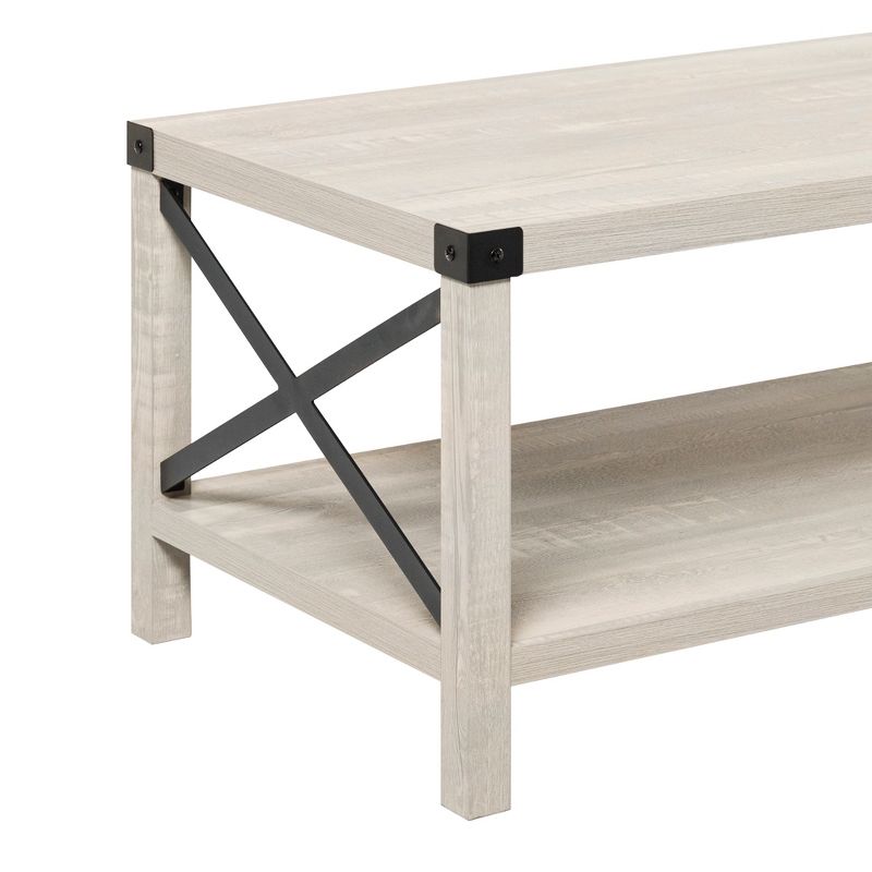 Sophie Rustic Industrial X Frame Coffee Table - Saracina Home, 6 of 15