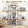 Okak Modern Multi-Level Faux Fur Cat Tree Tower for Indoor,Cat Condo with Big Hammock & Top Platform & Scratching Posts - 2 of 4
