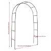 2.4m Tall Freestanding Arch Wedding Garden Archway Solid Black Metal Climbing Plants Support Frame Trellis Ground for Outdoor Patio - 4 of 4