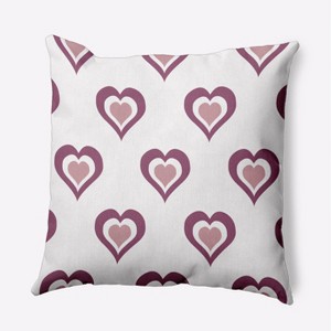 16"x16" Valentine's Day Burning Love Square Throw Pillow Muted Purple - e by design - 1 of 4