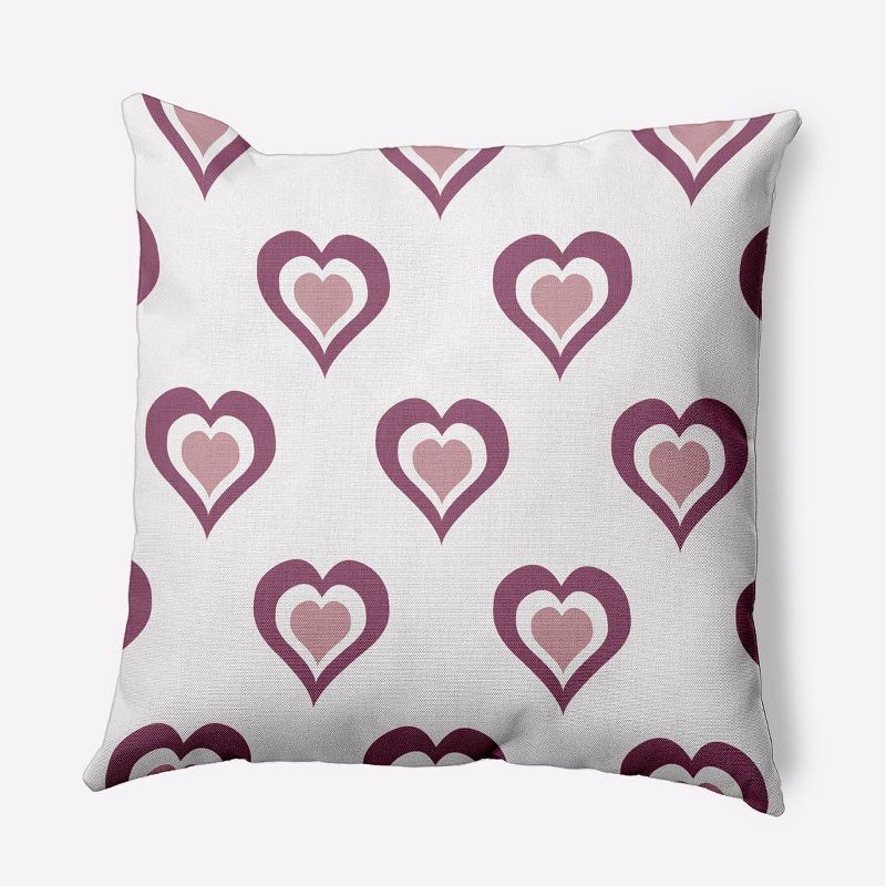 16&#34;x16&#34; Valentine&#39;s Day Burning Love Square Throw Pillow Muted Purple - e by design, 1 of 7