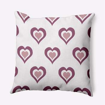 16"x16" Valentine's Day Burning Love Square Throw Pillow Muted Purple - e by design